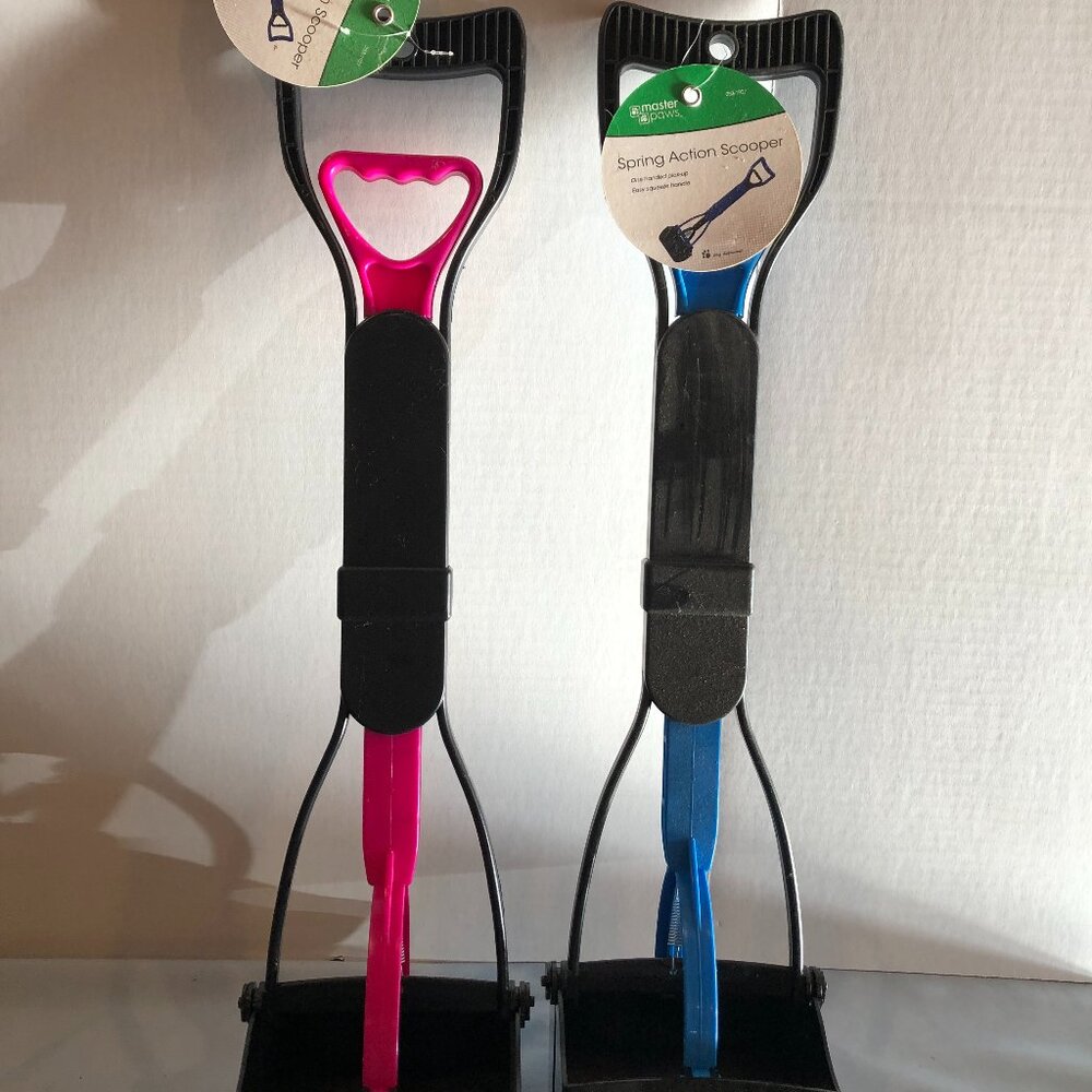 LOT of 2 Master Paws PINK & BLUE Pooper Scooper Spring Action 24" #UPST